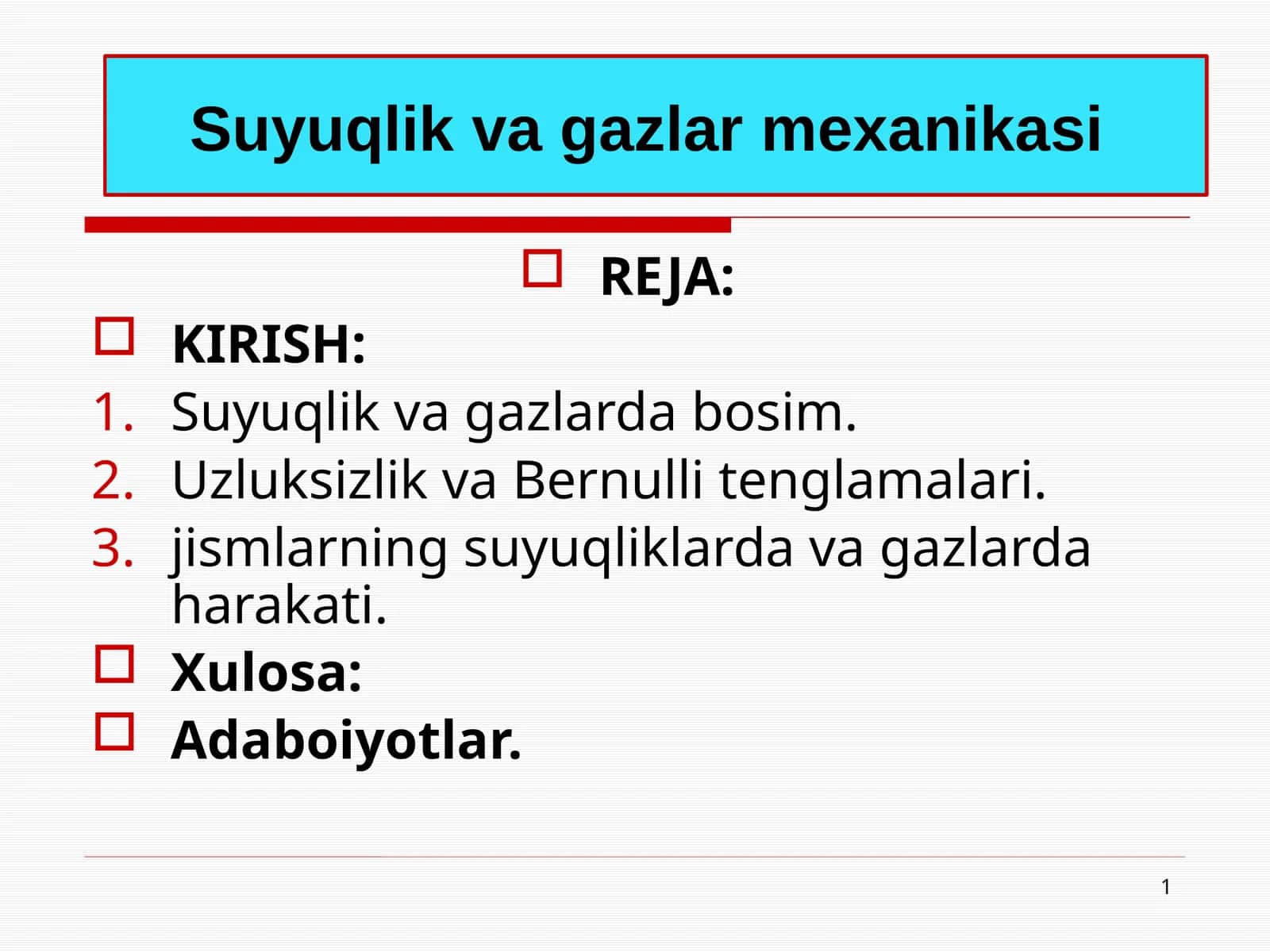 Suyuqlik va Gazlarda Bosim 1