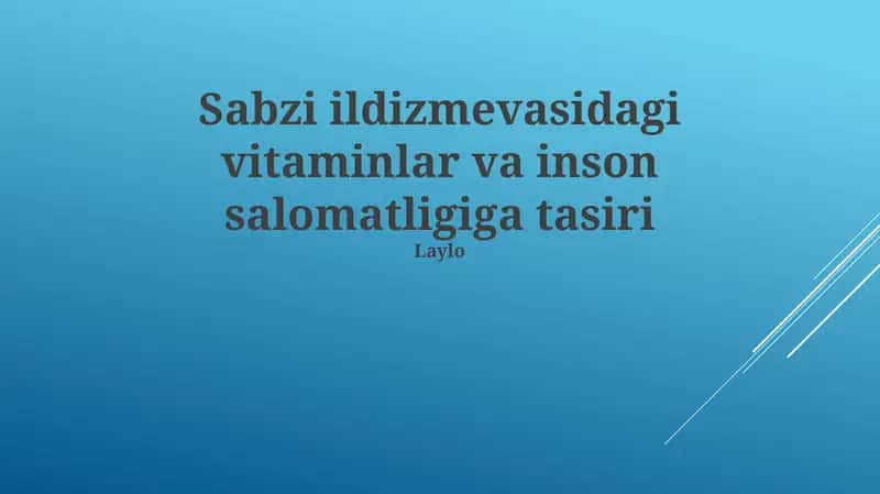 Sabzi ildizmevasi vitaminlar bilan 1