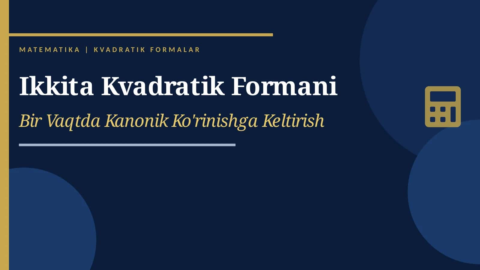 Kvadratik Formalar 1