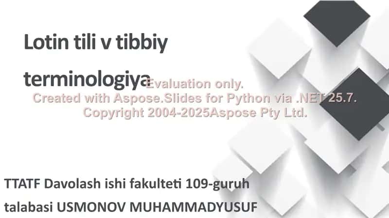 Lotin tili v tibbiy terminologiya 1
