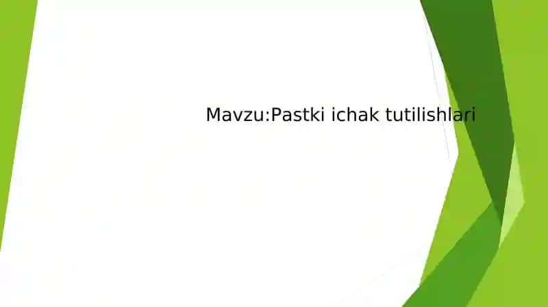 Pastki ichak tutilishlari