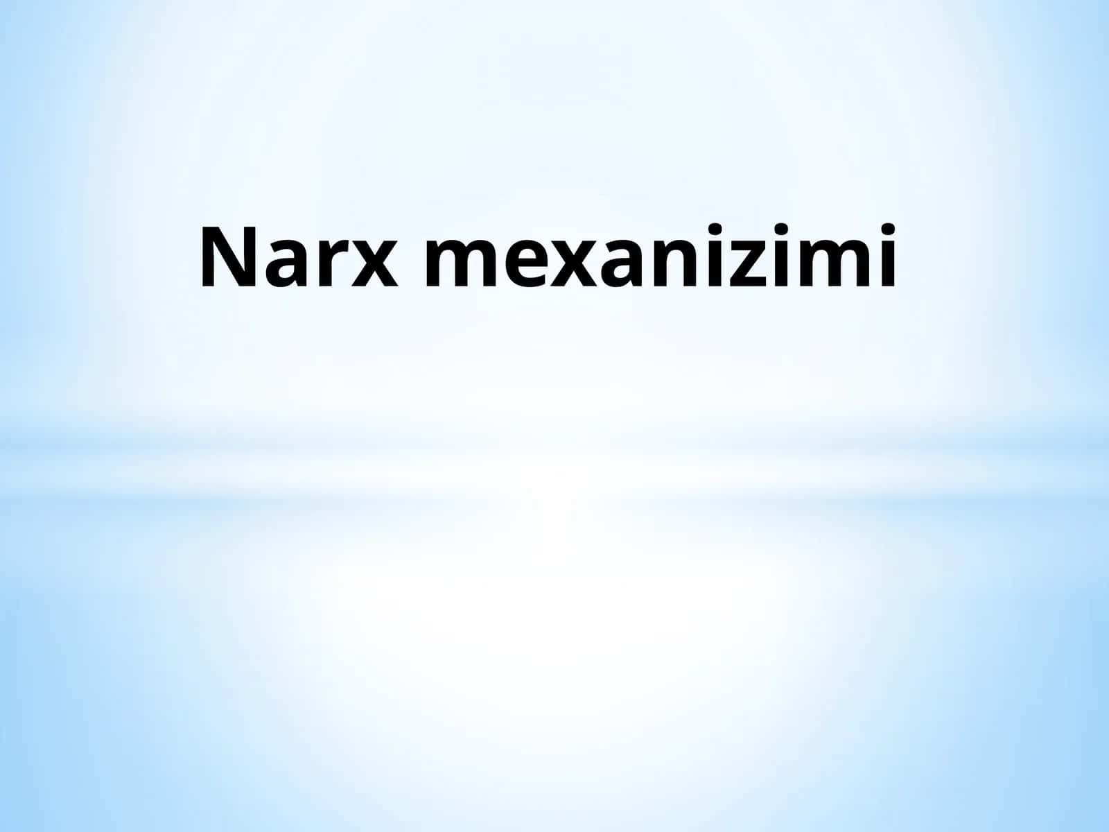 Narx mexanizimi 1