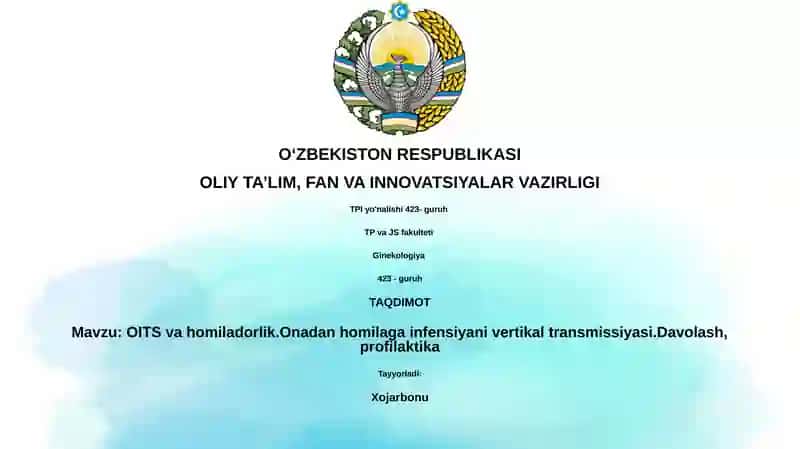 OITS va homiladorlik