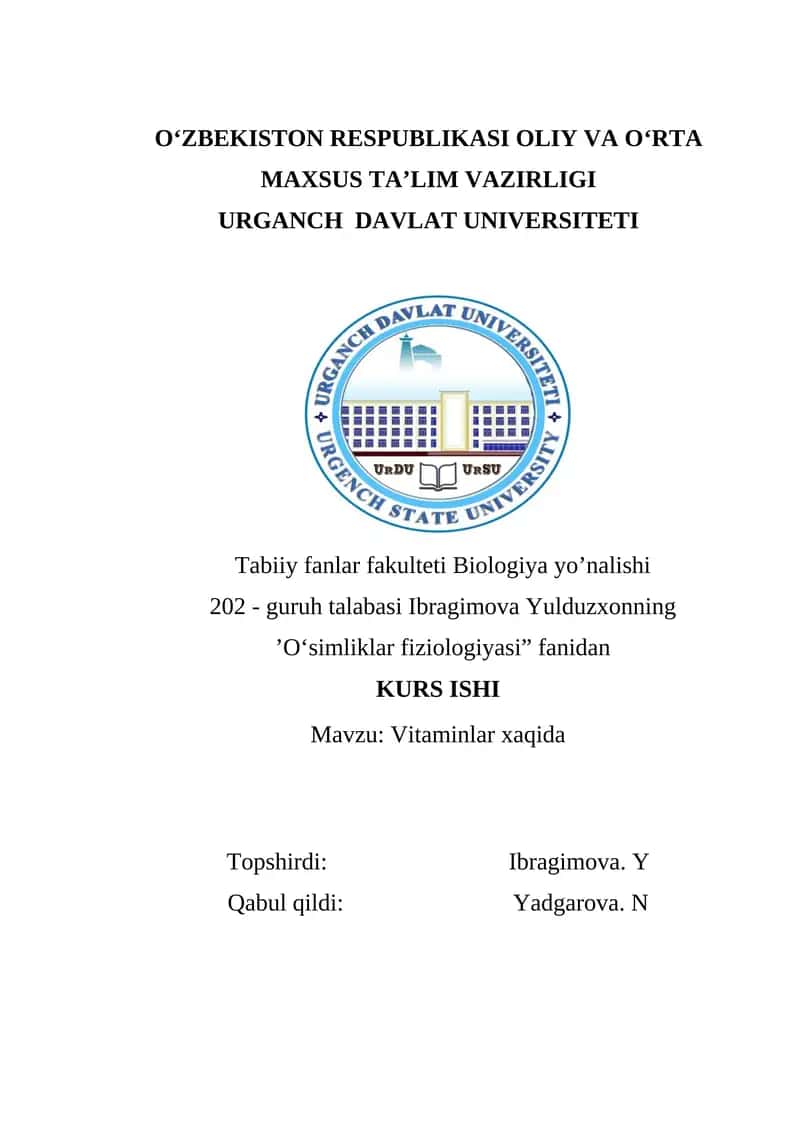 Vitaminlar xaqida 1