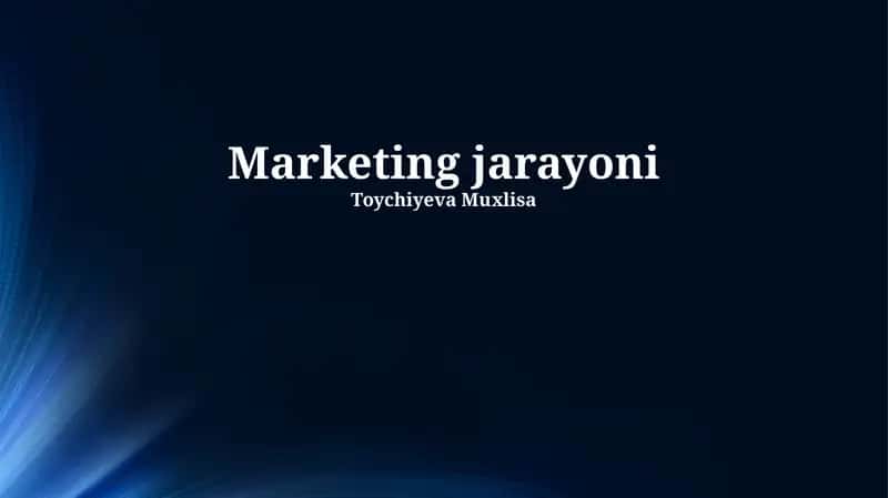 Marketing jarayoni 1