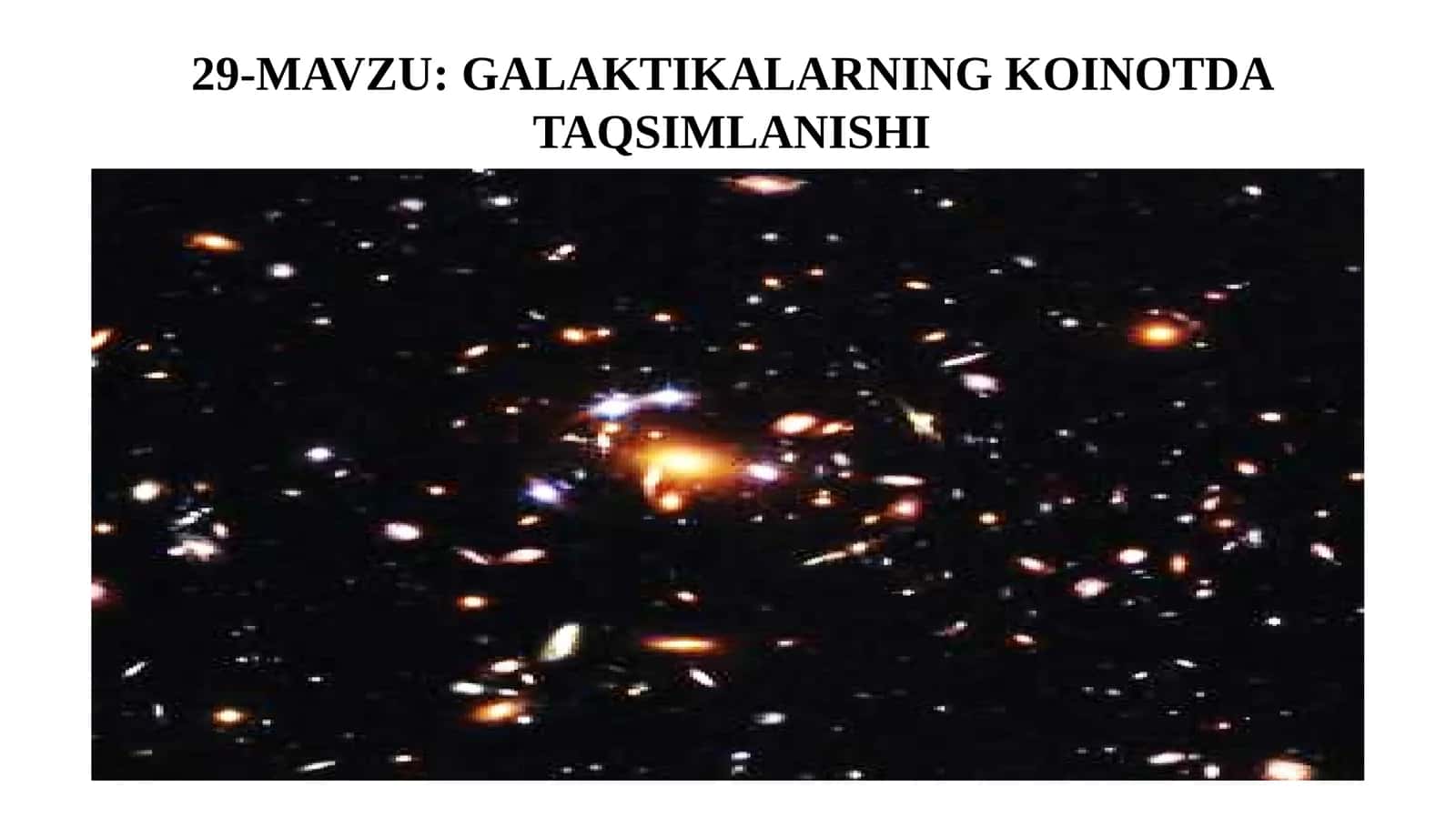 GALAKTIKALARNING KOINOTDA TAQSIMLANISHI 1