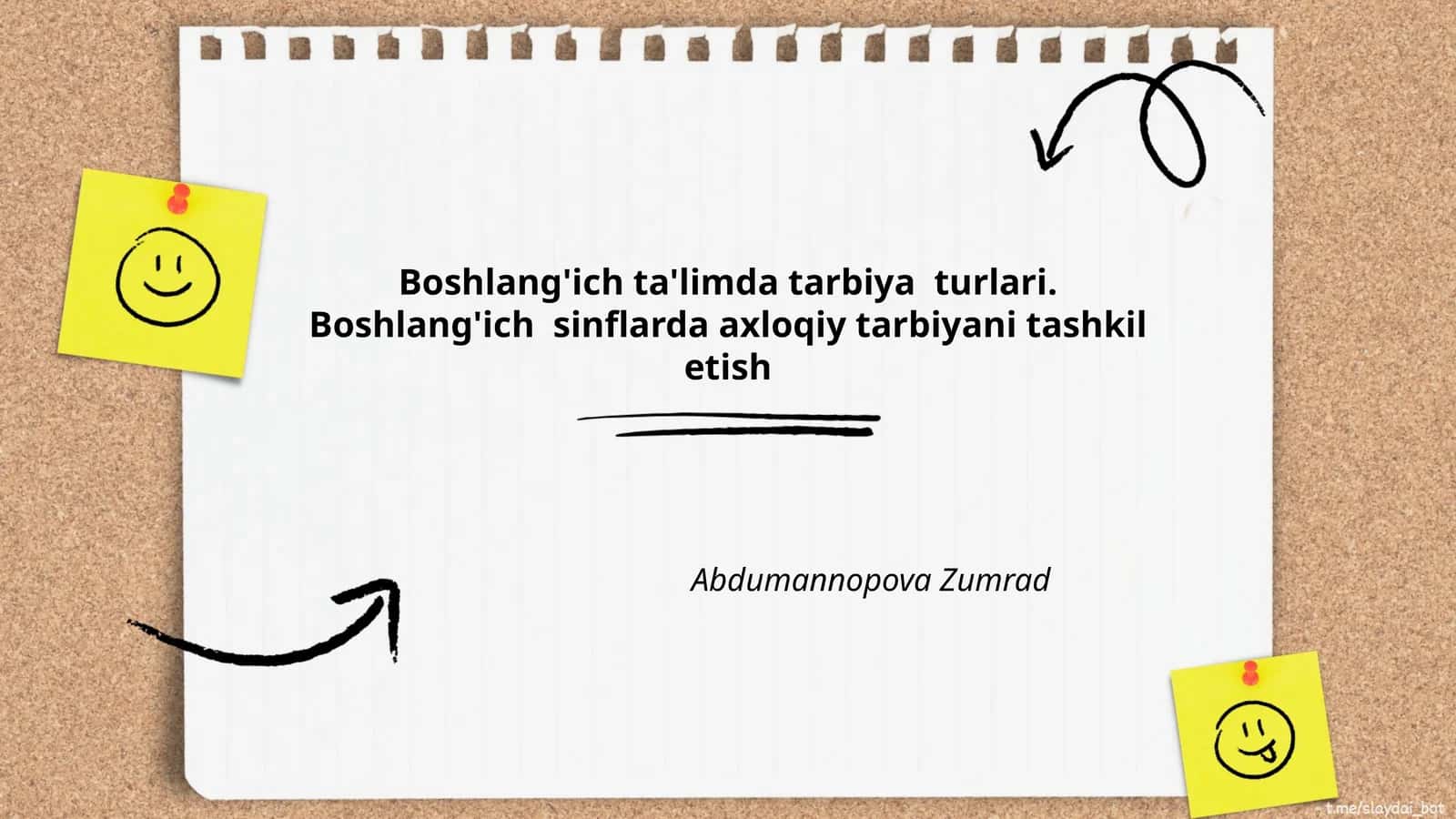 Boshlang'ich ta'limda tarbiya turlari 1