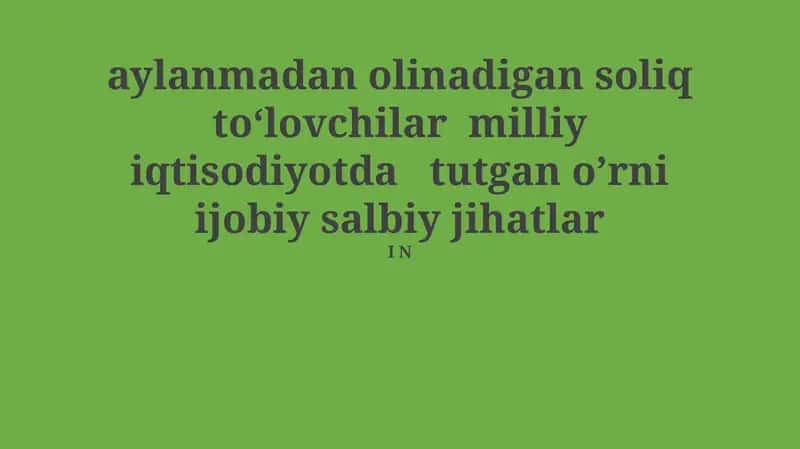 Aylanma soliq to‘lovchilar 1