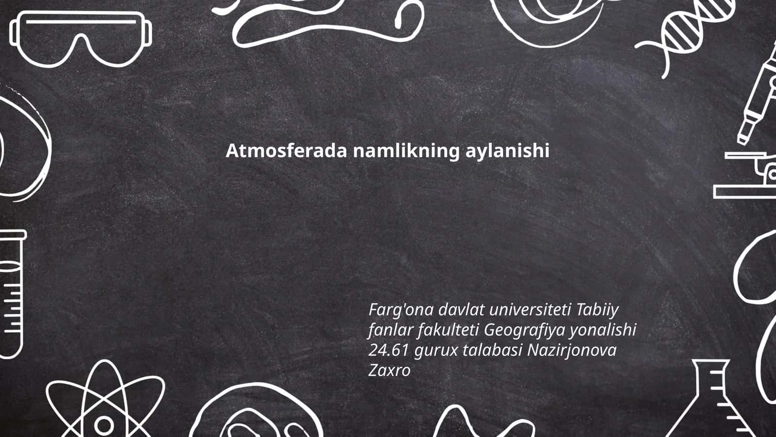 Atmosferada namlikning aylanishi 1