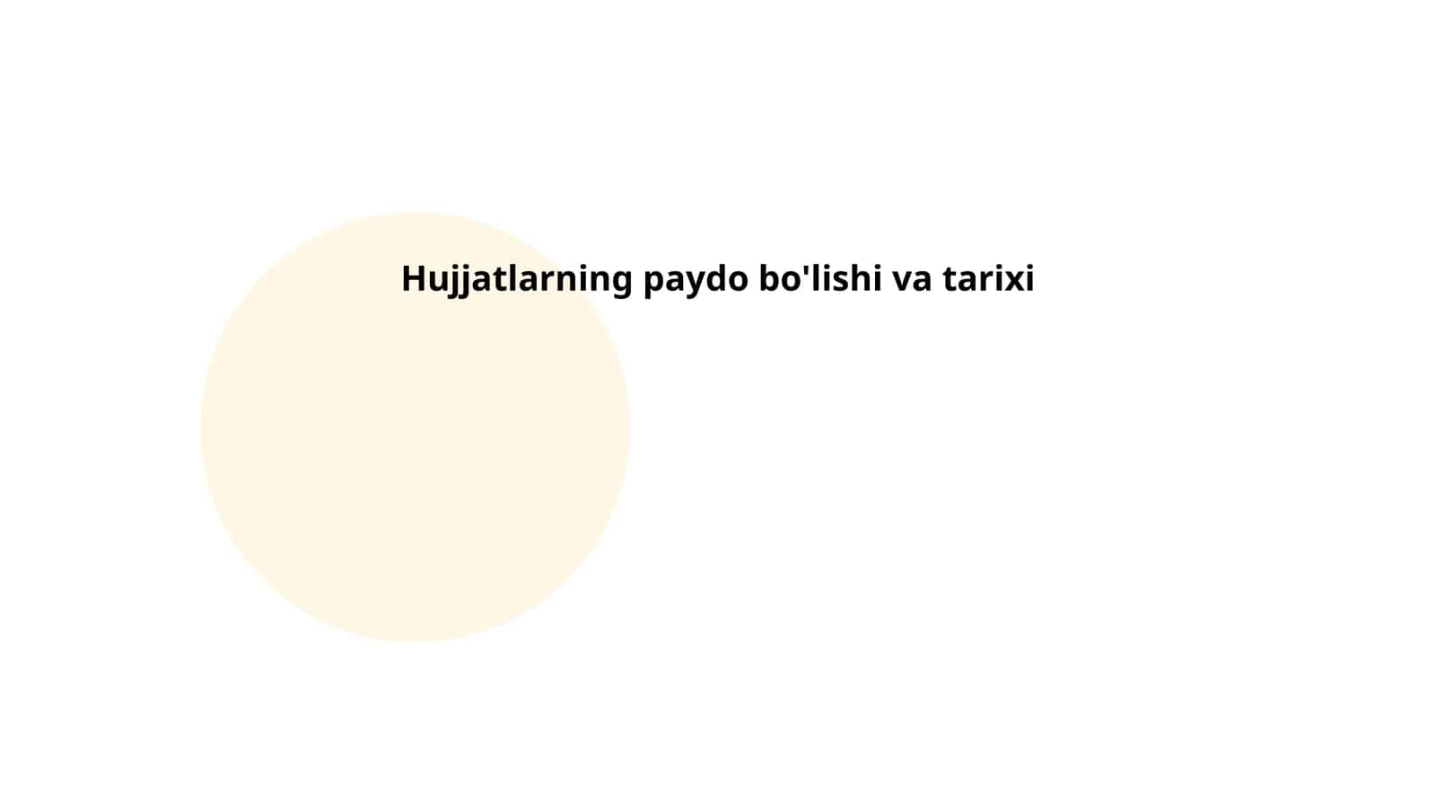 Hujjatlarning paydo bo'lishi va tarixi 1
