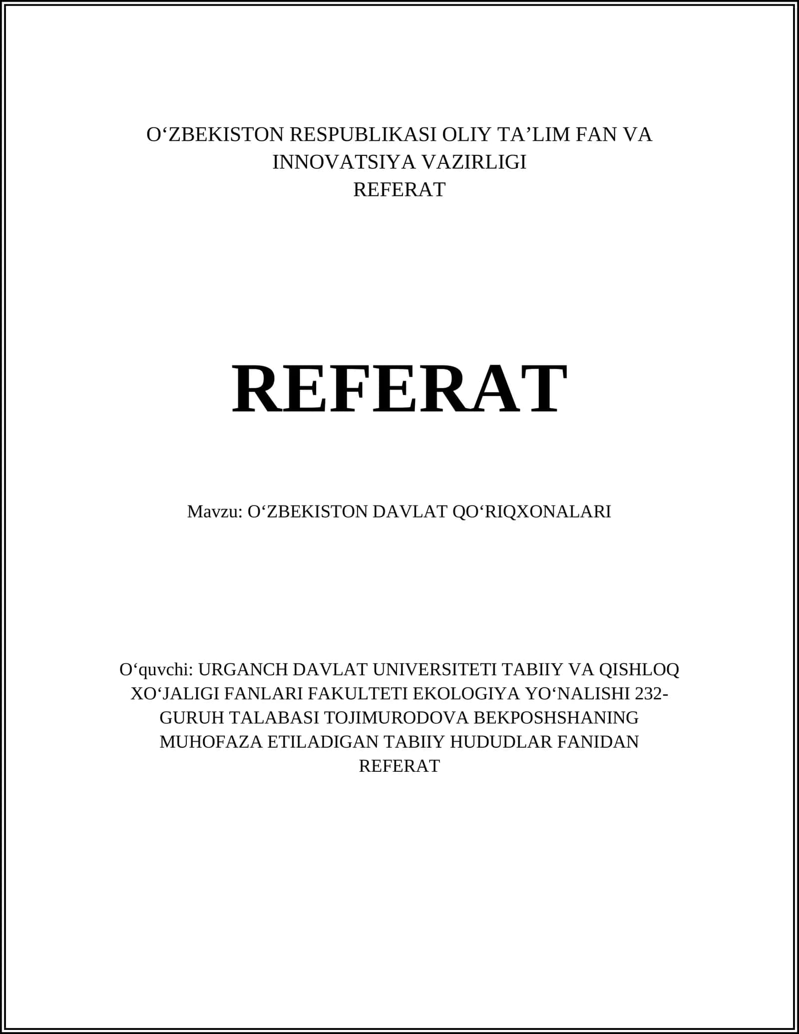 Oʻzbekistonning tabiiy qoʻriqxonalari 1