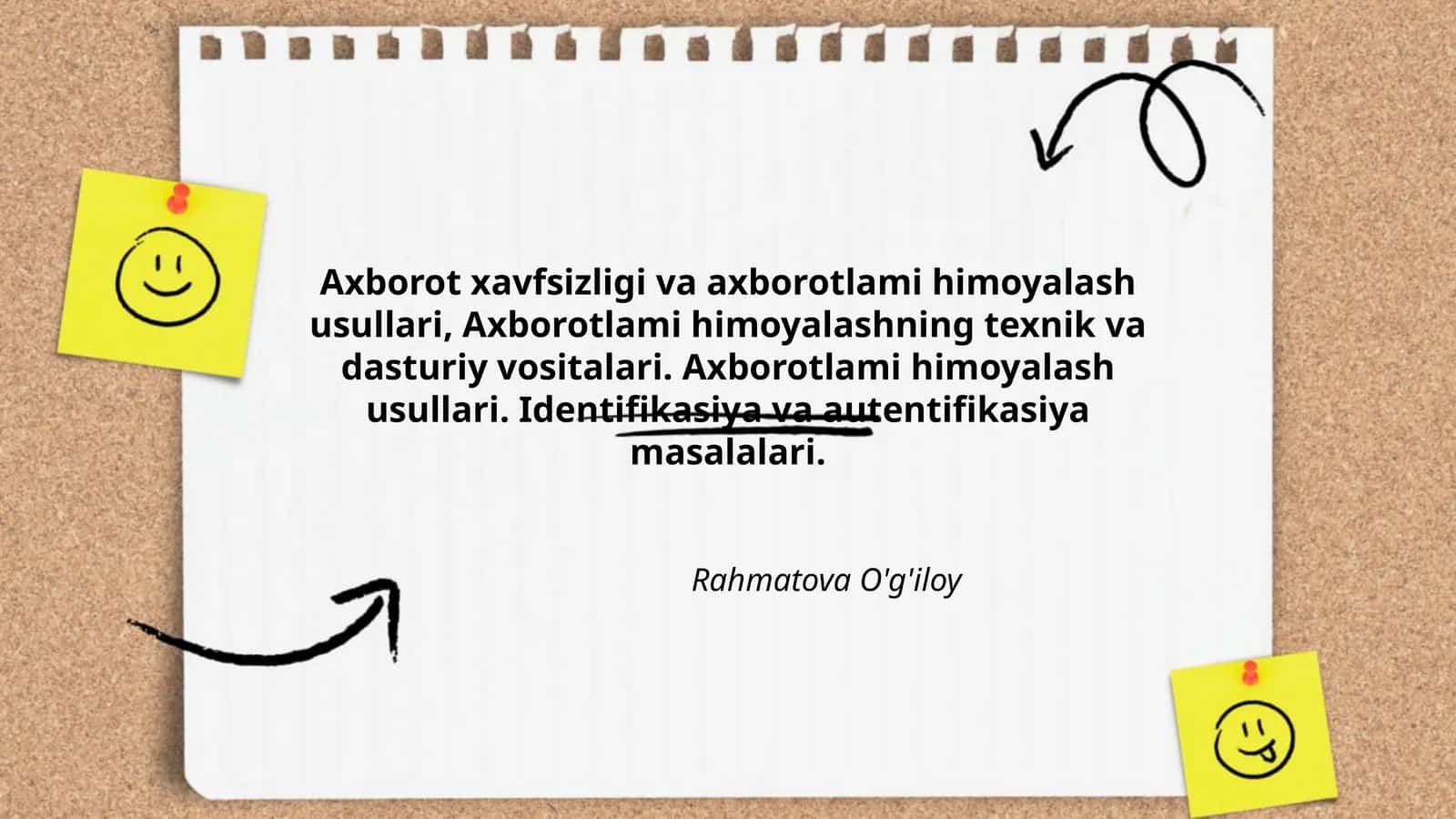 Axborot xavfsizligi va axborotlami himoyalash usullari 1