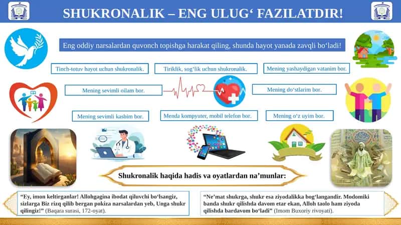 Shukronalik – eng ulug‘fazilatdir! 1