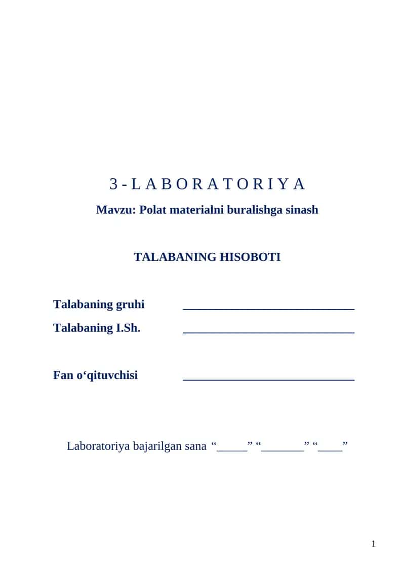 Polat materialni buralishga sinash 1