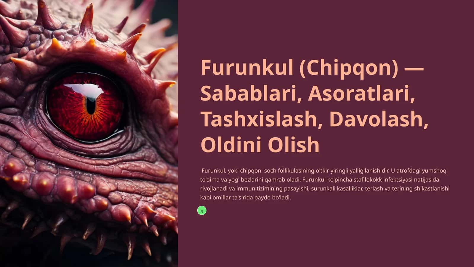 Furunkul (Chipqon) — Sabablari, Asoratlari, Tashxislash, Davolash, Oldini Olish 1
