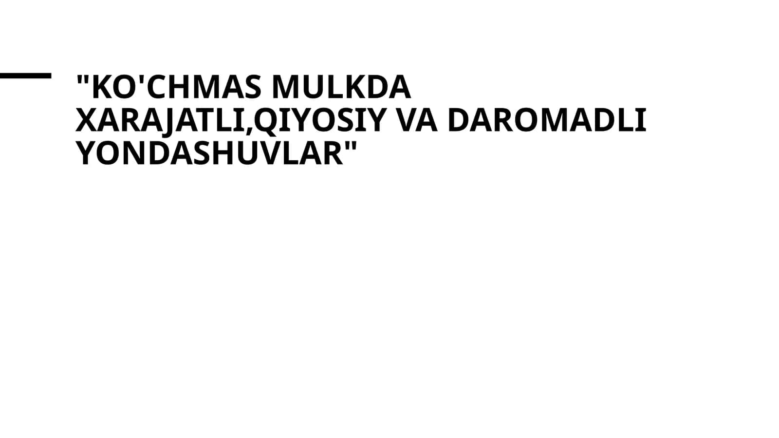 Xarajatli yondashuv 1