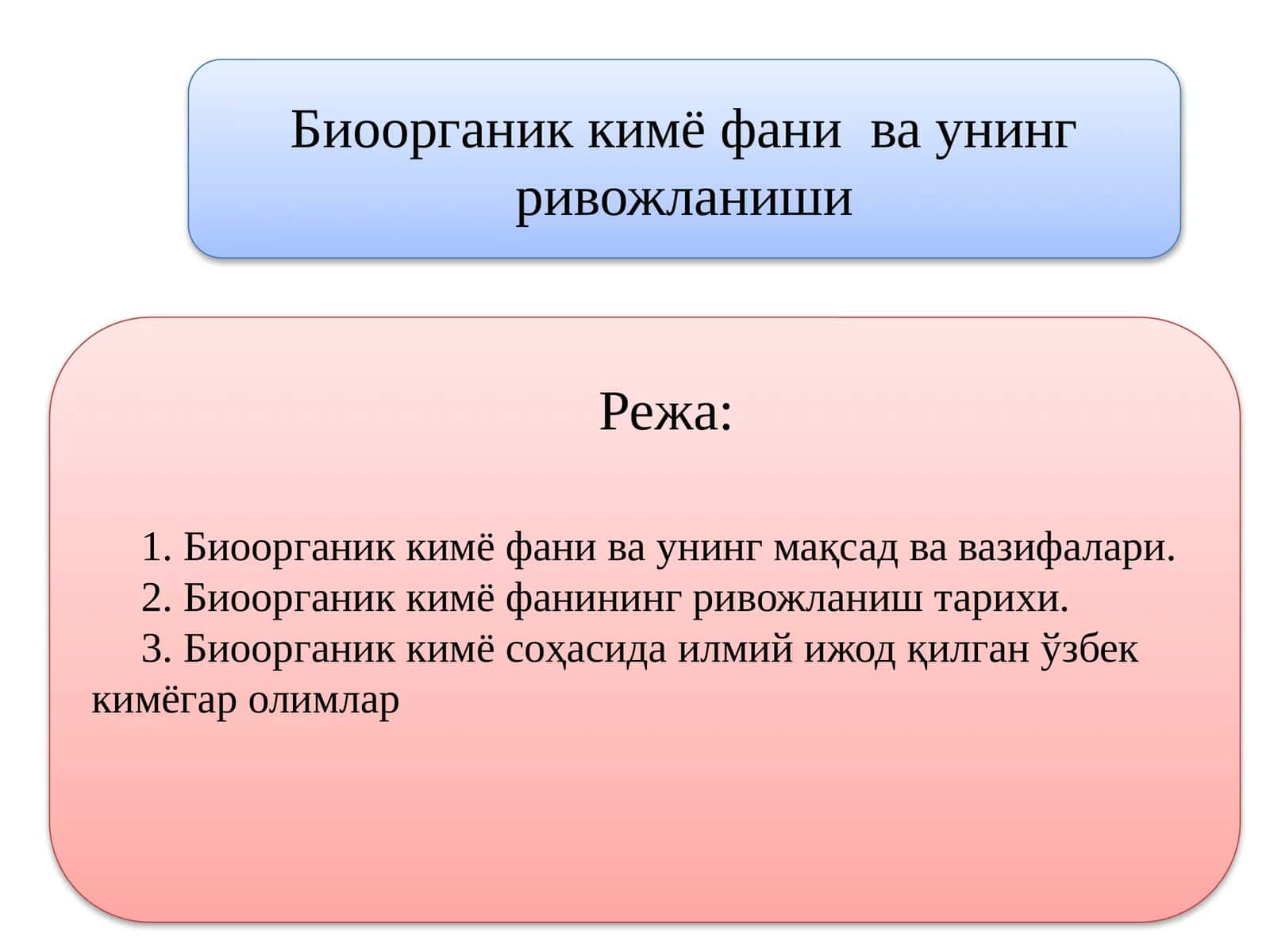 Биоорганик кимё фани ва унинг ривожланиши 1