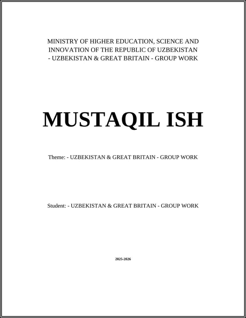 UZBEKISTAN & GREAT BRITAIN - GROUP WORK 1