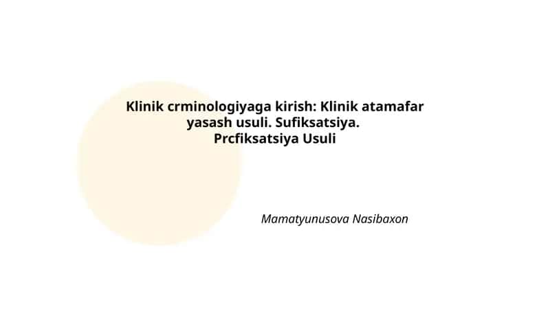 Klinik crminologiyaga kirish 1