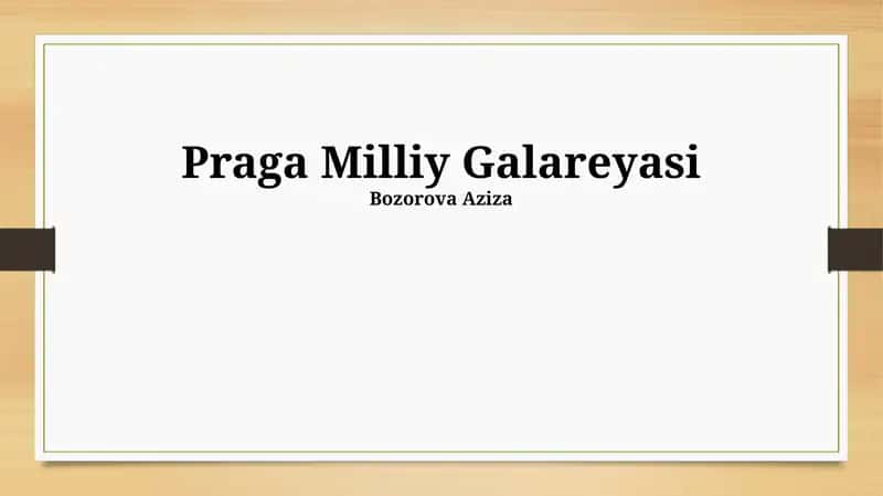 Praga Milliy Galareyasi 1