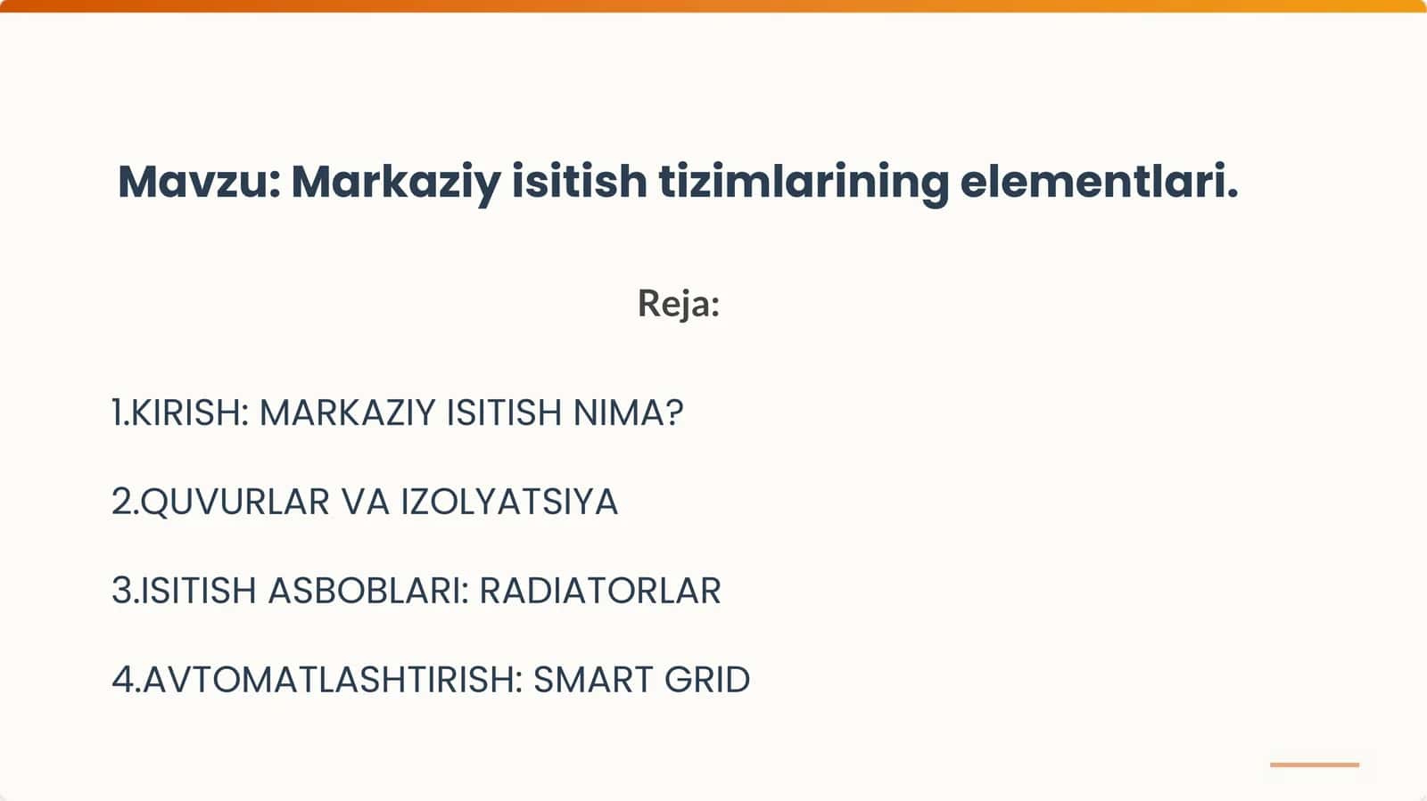 Markaziy isitish tizimlarining elementlari 1