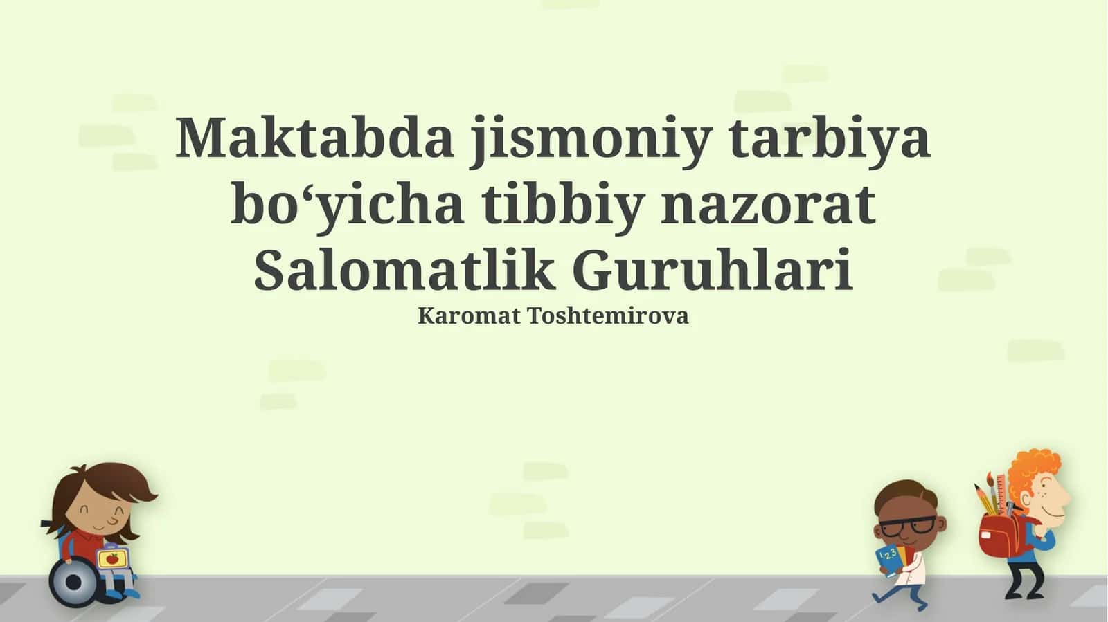 Umumiy qoidalar va tibbiy nazoratning asoslari 1