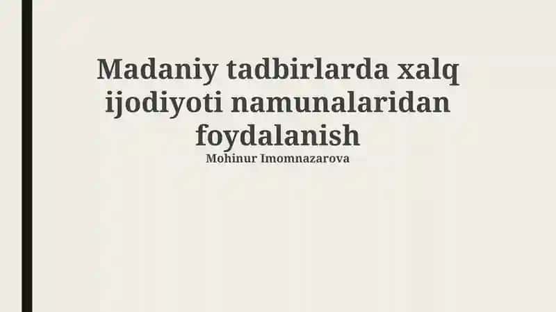 Madaniy turizm va xalq hunarmandchiligi