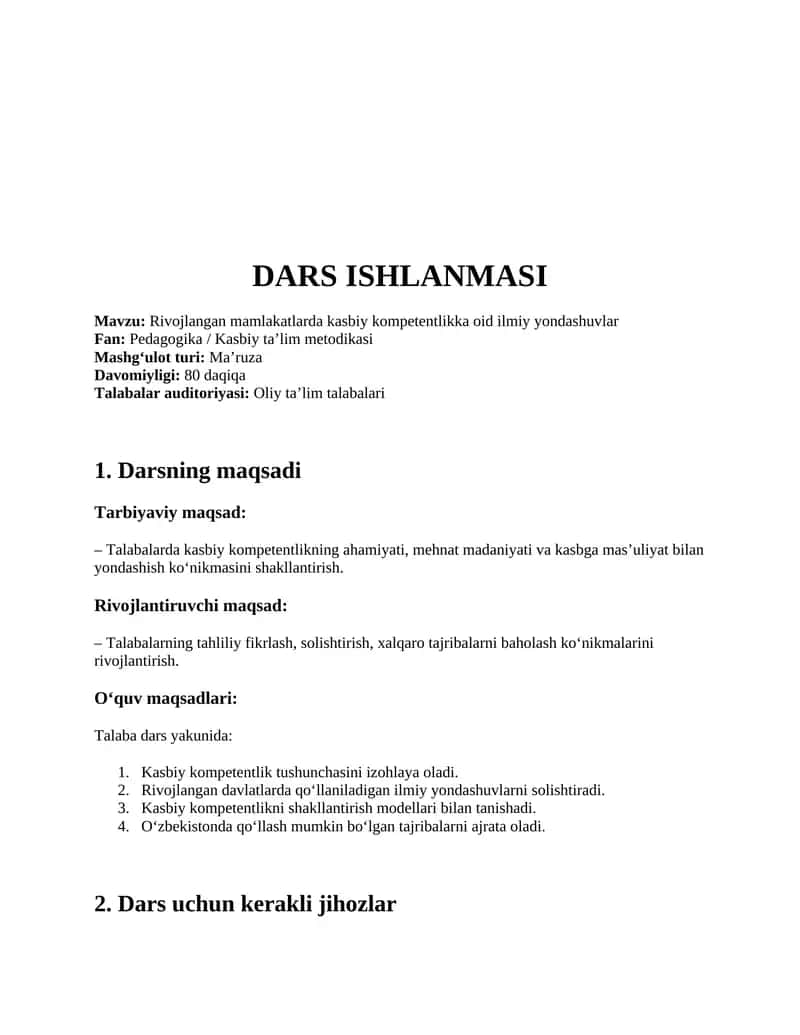 Rivojlangan mamlakatlarda kasbiy kompetentlikka oid ilmiy yondashuvlar 1