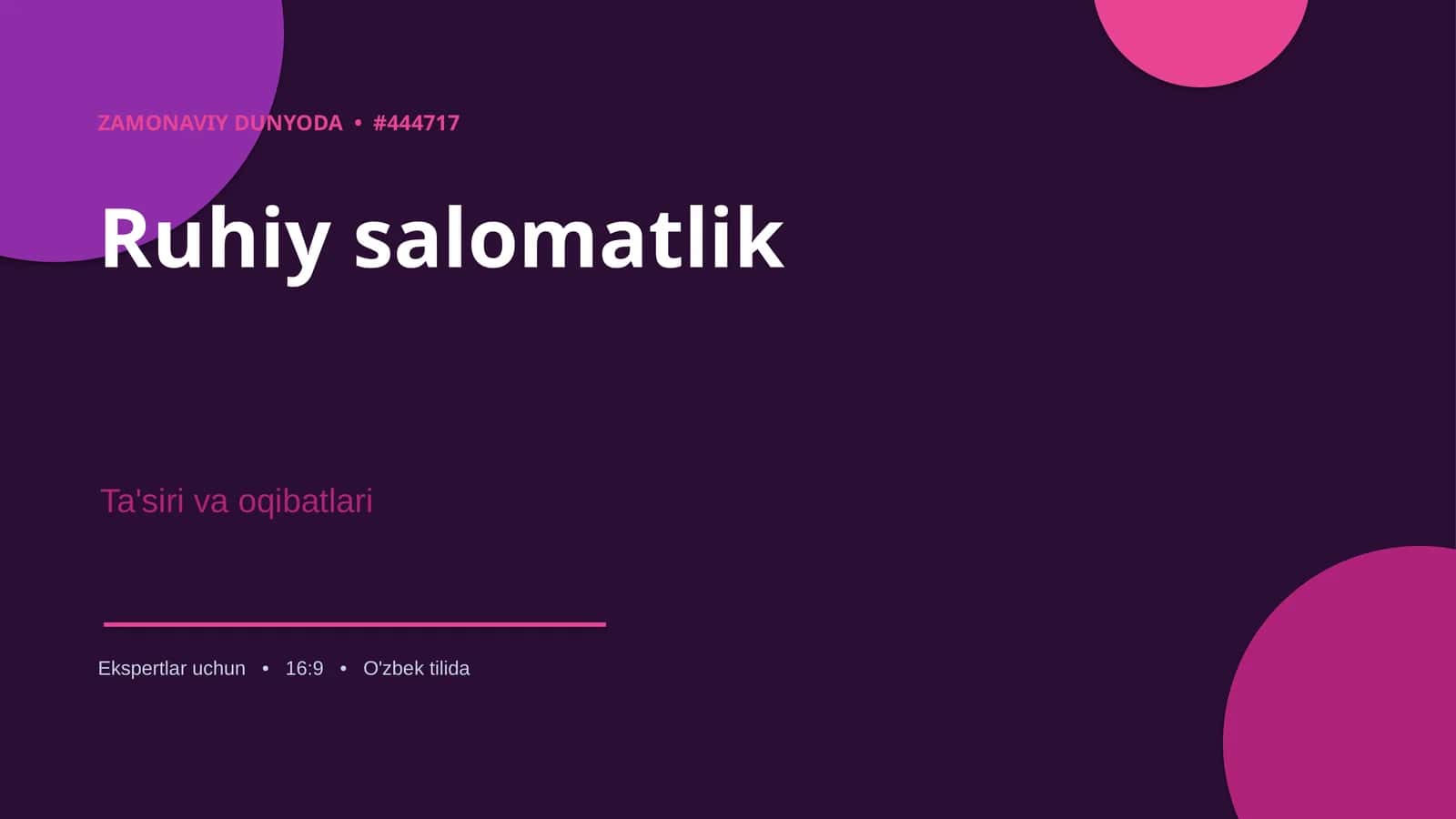 Ruhiy salomatlik 1