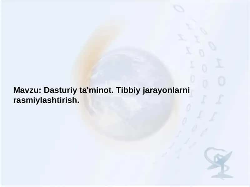 Tibbiy vazifalarni rasmiylashtirish 1