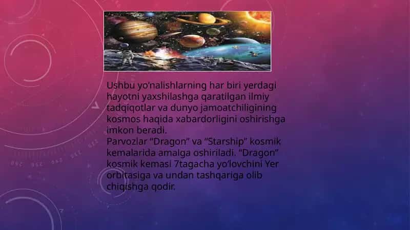 Parvozlar “Dragon” va “Starship” 1