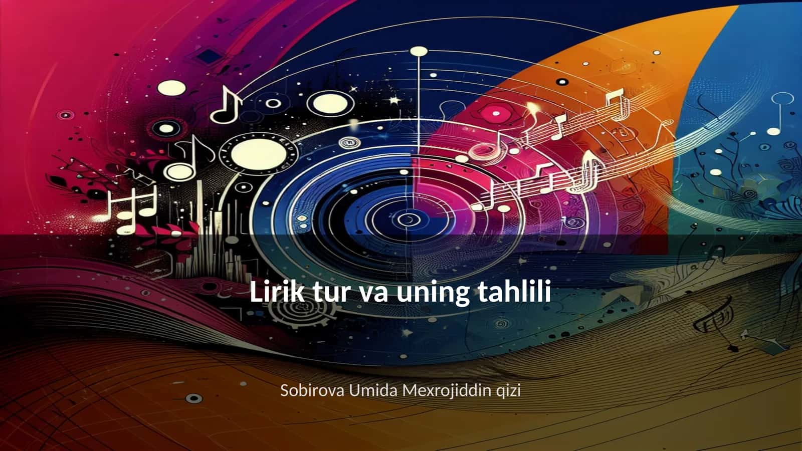 Lirik tur va uning tahlili 1