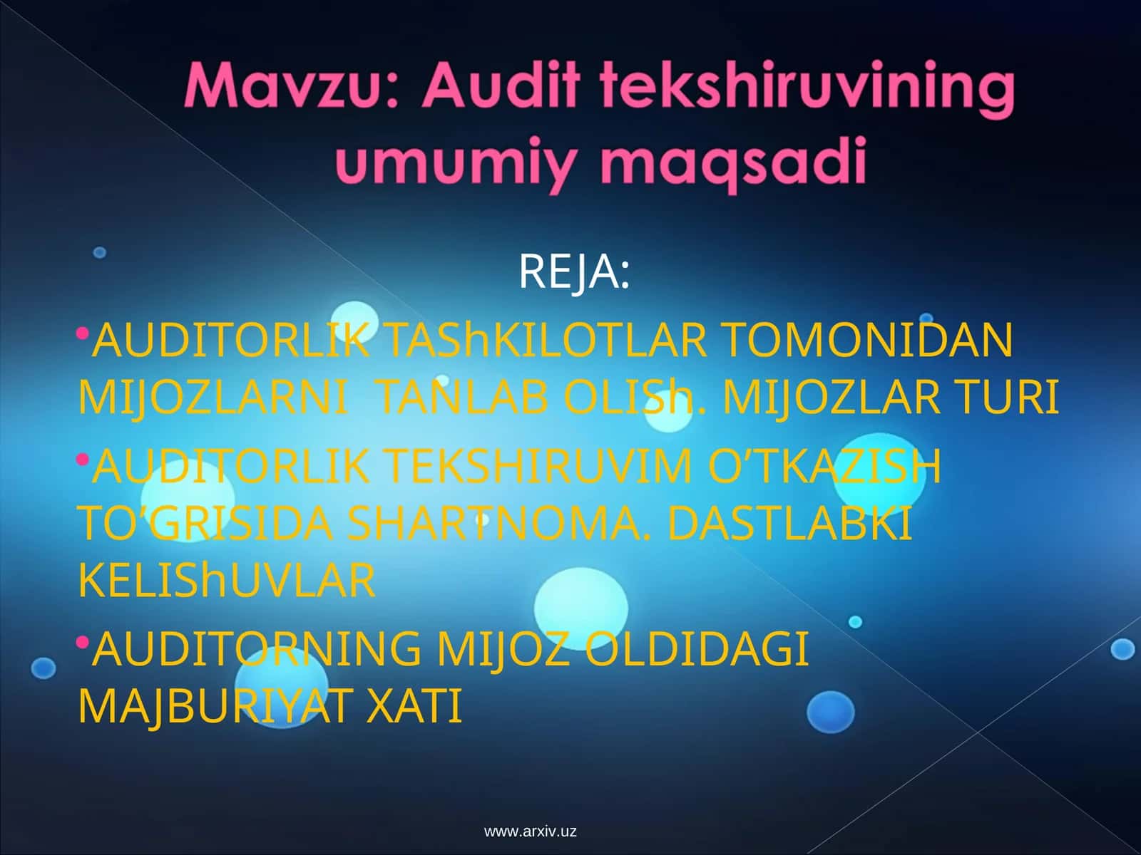 Auditorlik tashkilotlar tomonidan mijozlarni tanlab olish 1