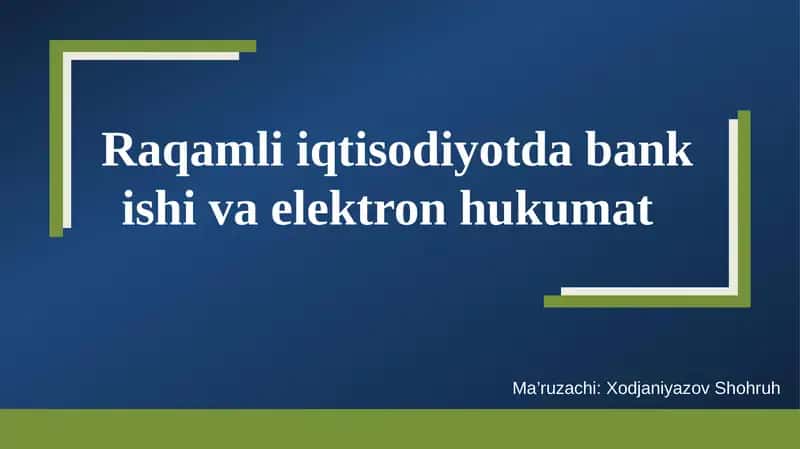 Elektron hukumat va iqtisodiyot 1