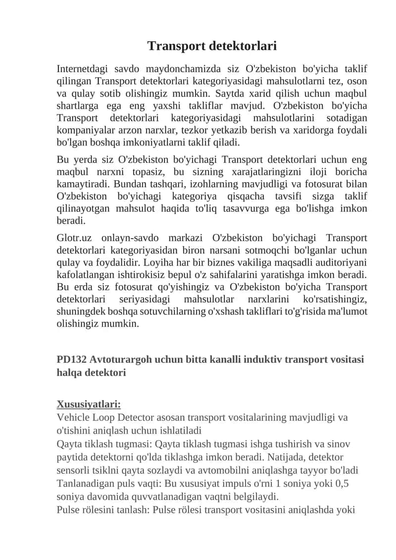 Transport detektorlari 1