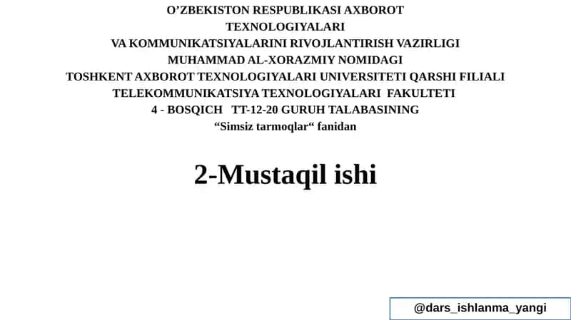Kanallar va to‘lqinlarning tarqalishi 1