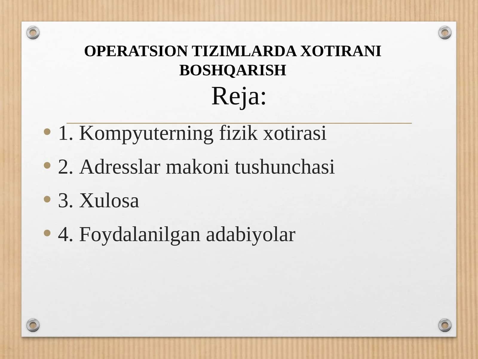 Kompyuterning fizik xotirasi 1