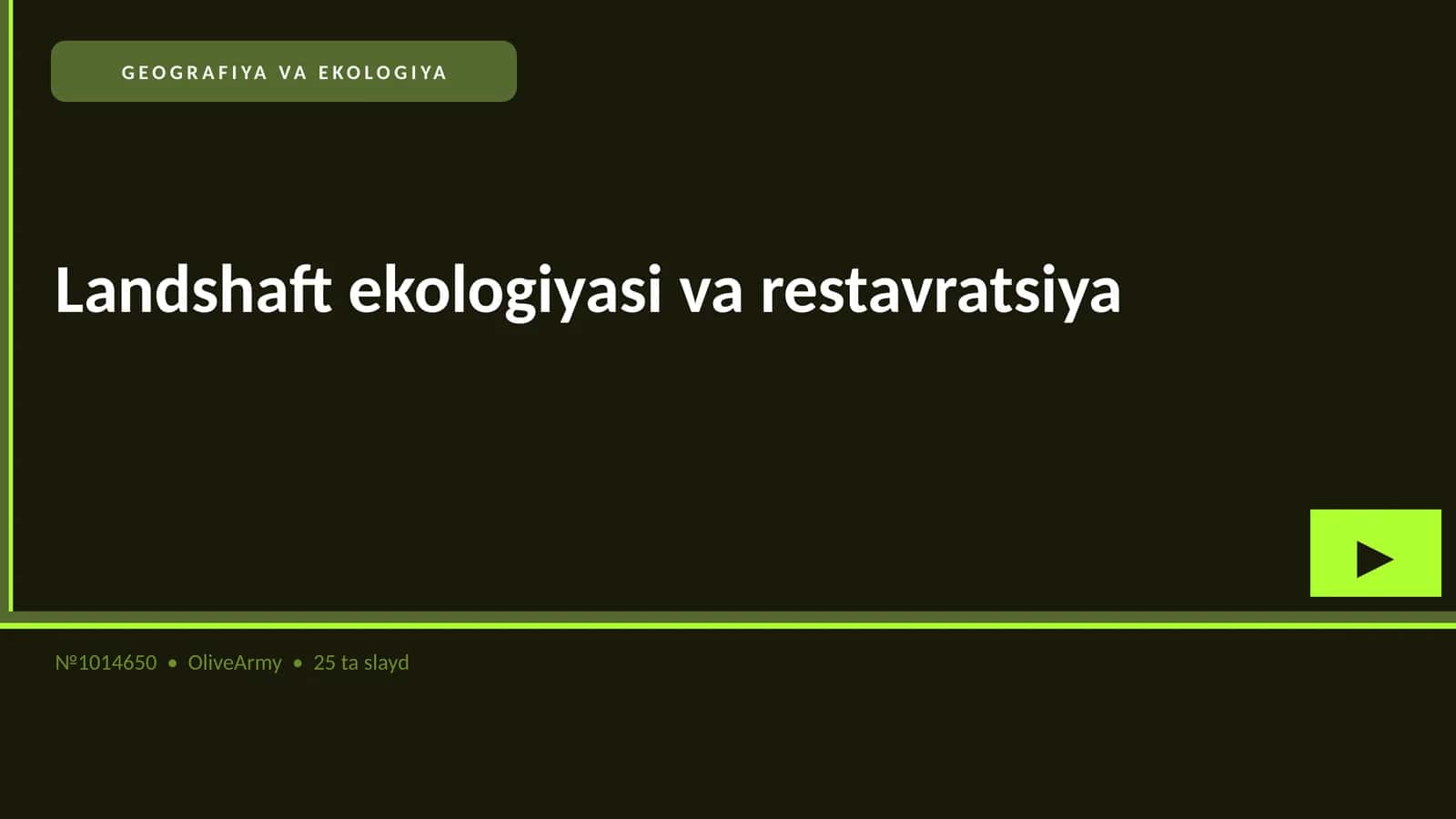 GEOGRAFIYA VA EKOLOGIYA 1