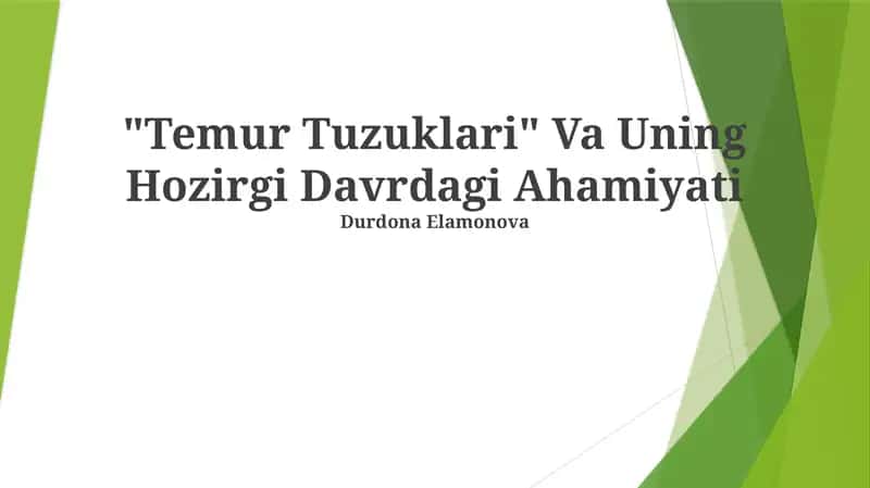 Temur Tuzuklari 1