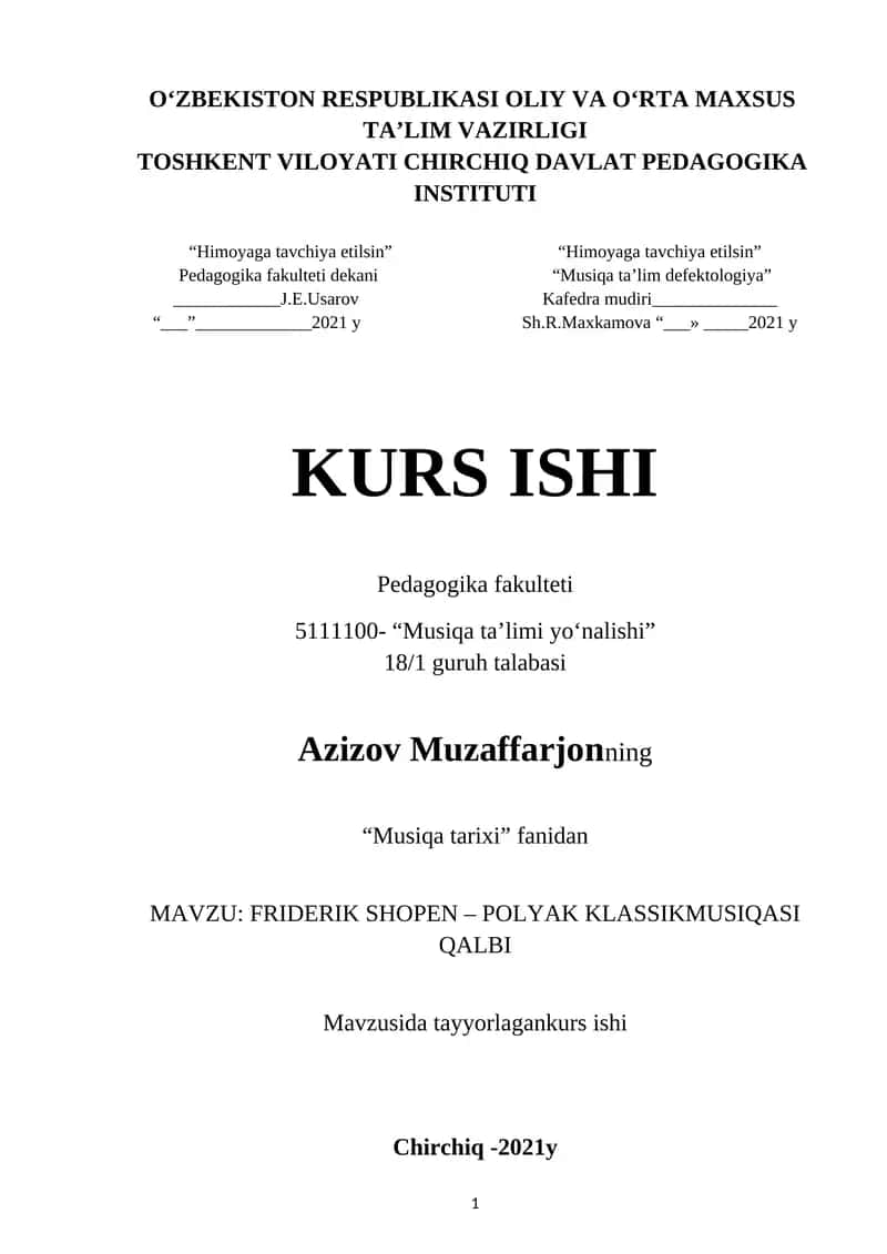 FRIDERIK SHOPEN – POLYAK KLASSIK MUSIQASI QALBI 1