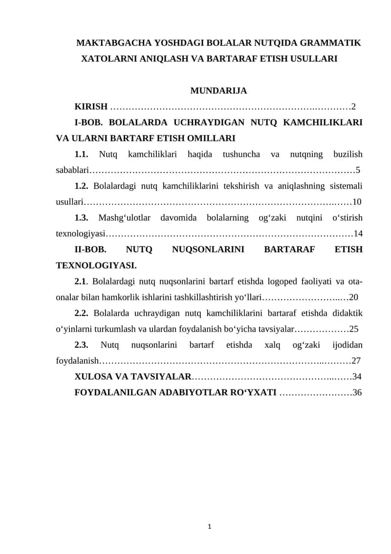 Bolalar Nutqida Grammatik Xatolarni Aniqlash va Bartaraf Etish Usullari 1