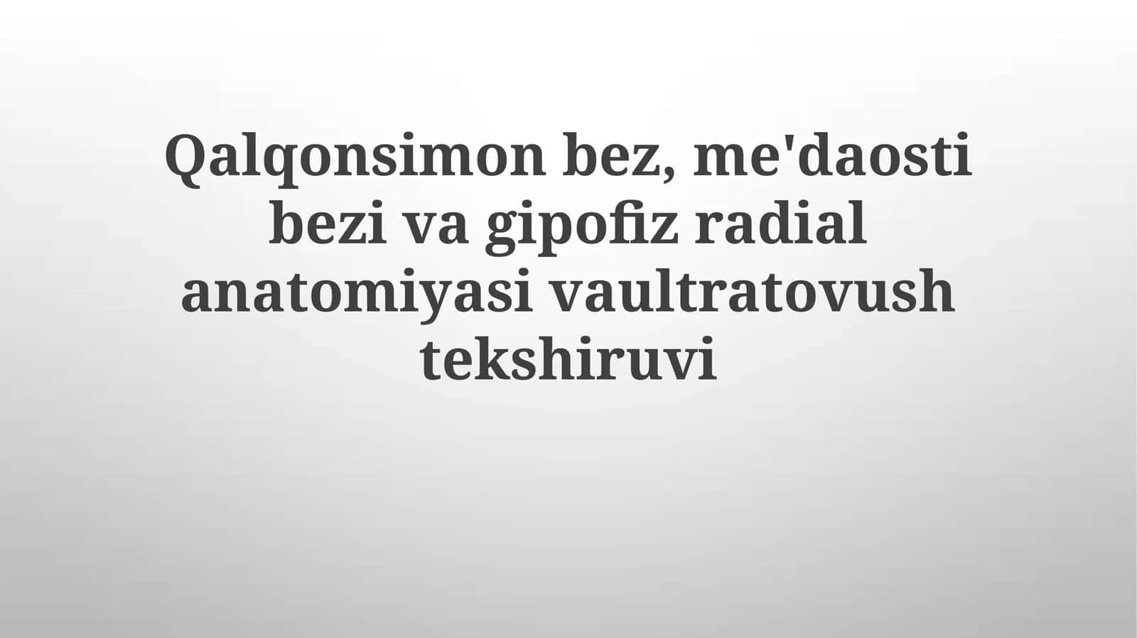 Ultratovush tekshiruvi texnikasi 1