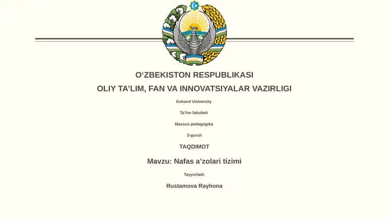 Nafas aʼzolari tizimi 1