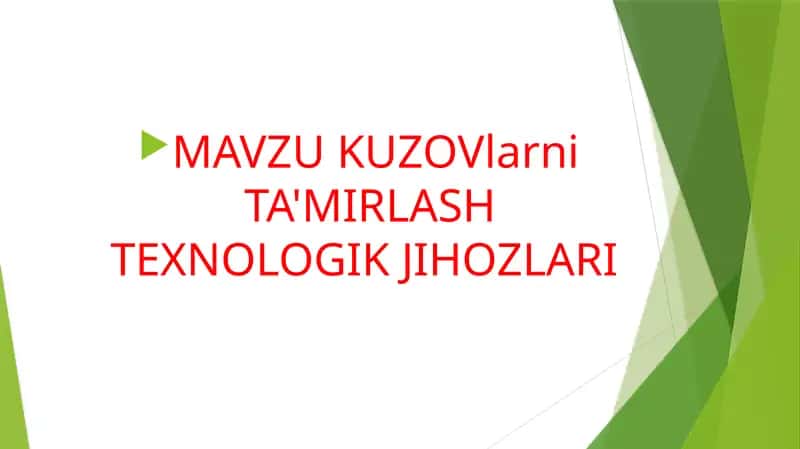 Kuzovlarni ta'mirlash texnologiyalari 1