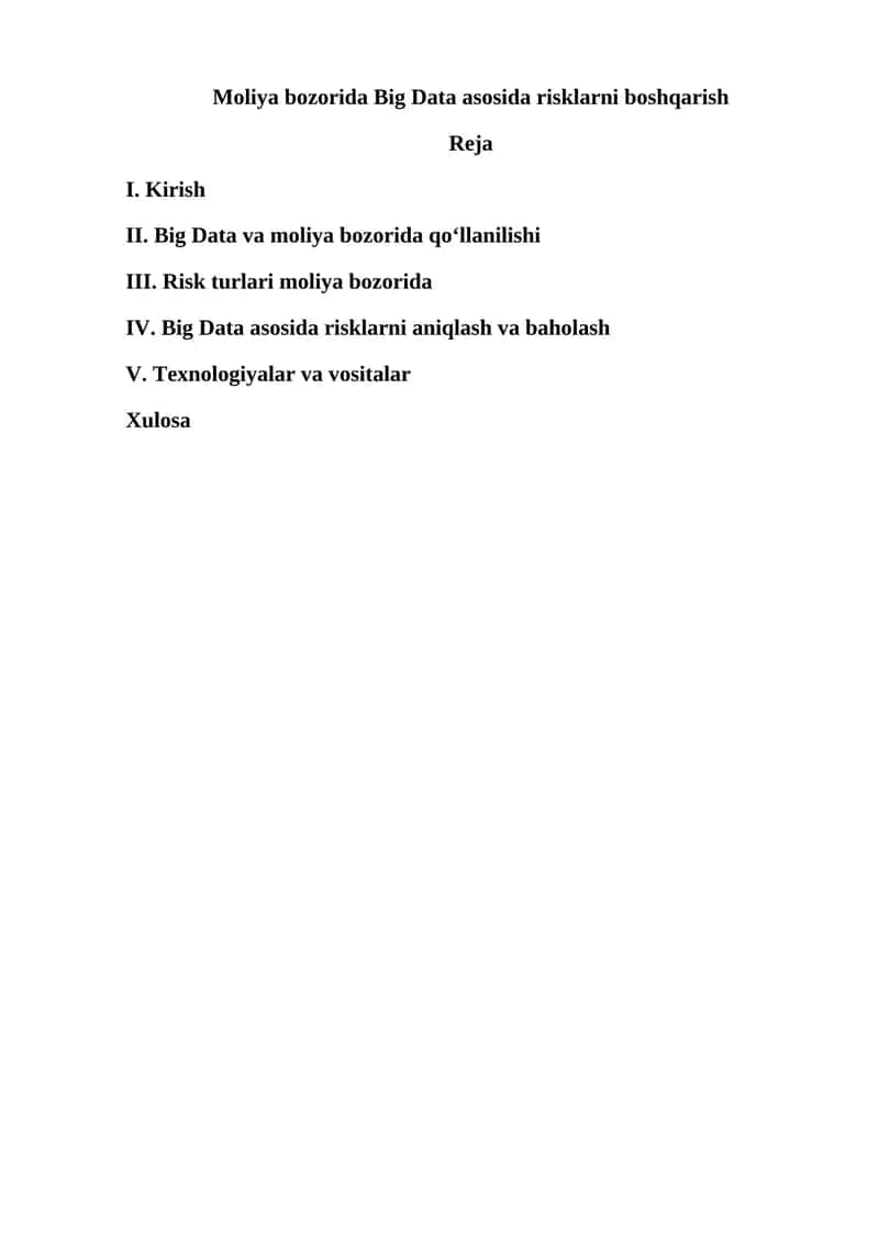 Big Data asosida risklarni boshqarish 1