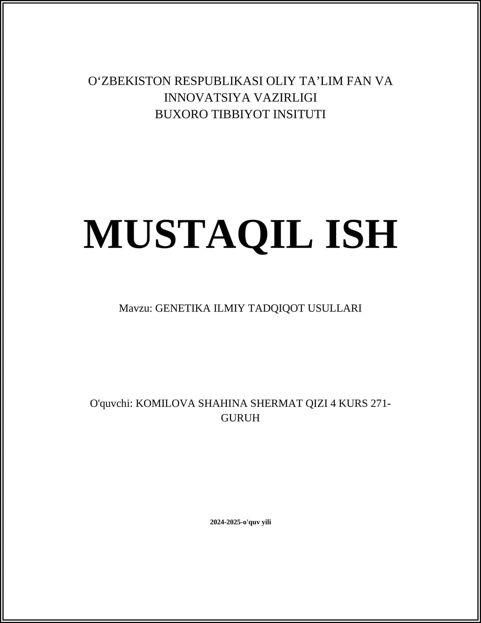 GENETIKA ILMIY TADQIQOT USULLARI 1