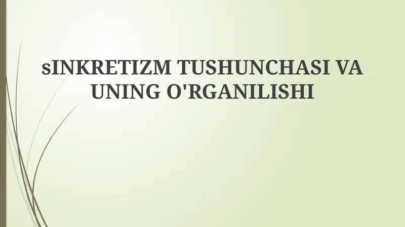 Sinkretizmning O'rganishi 1