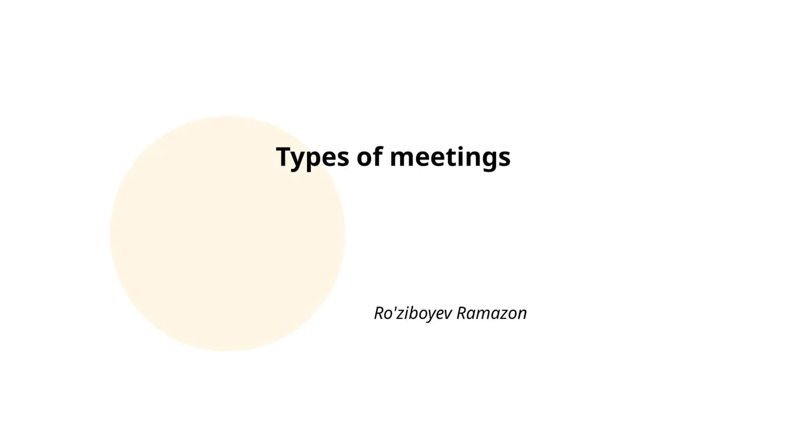 Types of meetings 1