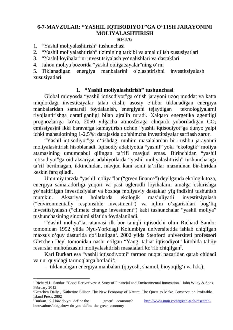 Yashil moliyalashtirish 1