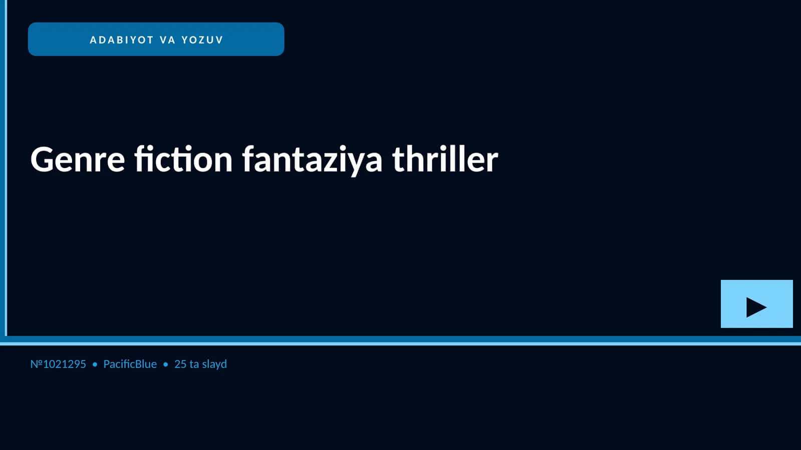 Genre fiction fantaziya thriller 1